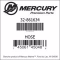Bar codes for Mercury Marine part number 32-861634