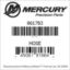 Mercury Marine part number 861783 HOSE Bar codes for Mercury Marine part number 861783