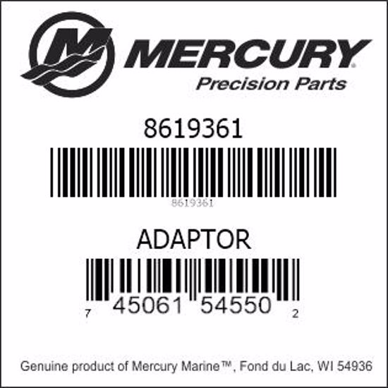 Bar codes for Mercury Marine part number 8619361
