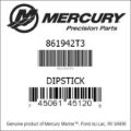 Bar codes for Mercury Marine part number 861942T3