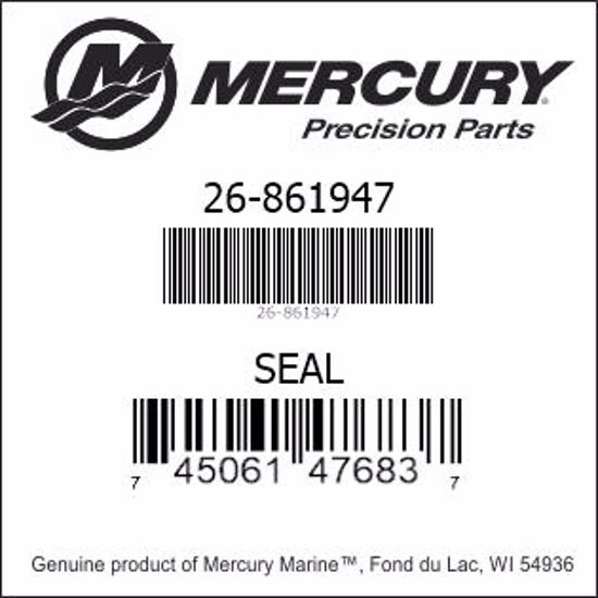 Bar codes for Mercury Marine part number 26-861947