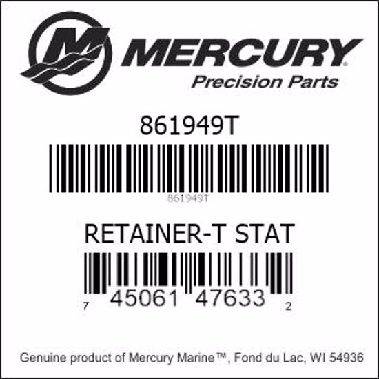 Bar codes for Mercury Marine part number 861949T
