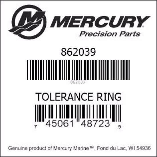 Bar codes for Mercury Marine part number 862039