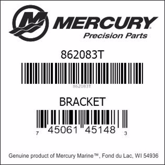 Bar codes for Mercury Marine part number 862083T