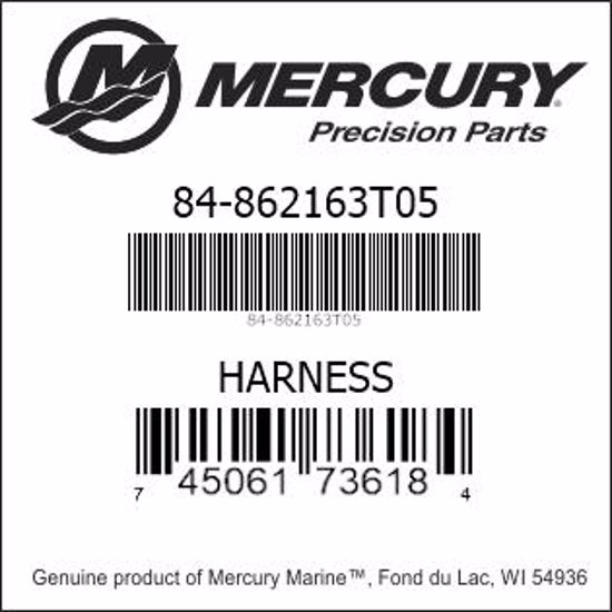 Bar codes for Mercury Marine part number 84-862163T05