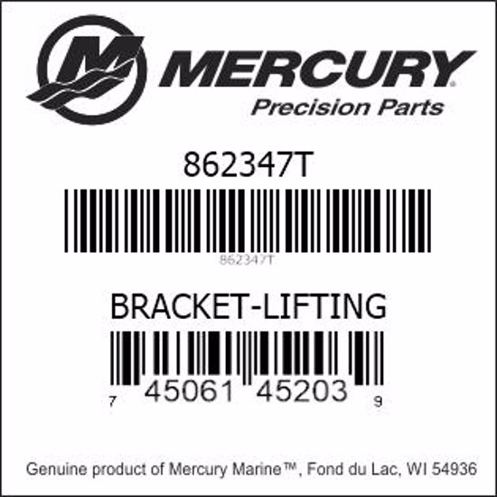 Bar codes for Mercury Marine part number 862347T