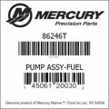 Bar codes for Mercury Marine part number 86246T