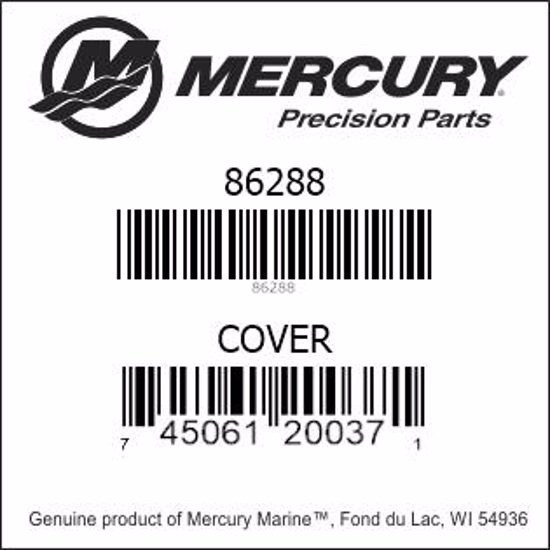 Bar codes for Mercury Marine part number 86288