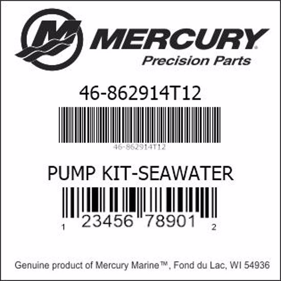 Bar codes for Mercury Marine part number 46-862914T12