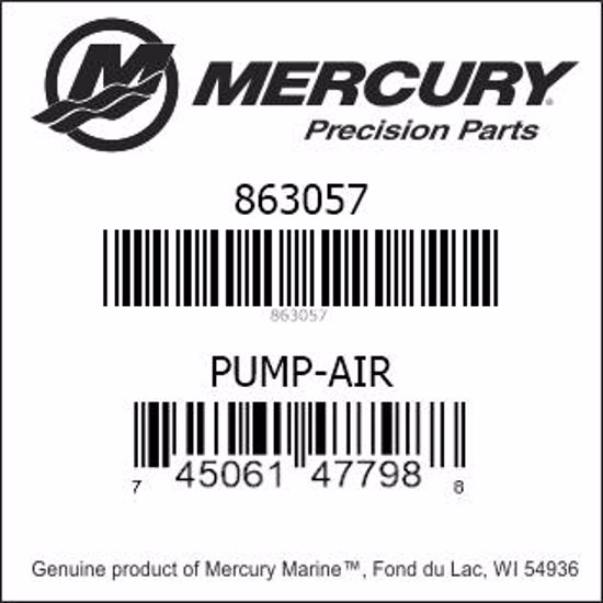 Bar codes for Mercury Marine part number 863057