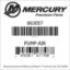 Mercury Marine part number 863057 PUMP-AIR Bar codes for Mercury Marine part number 863057