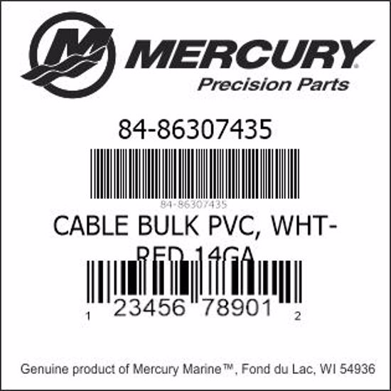 Bar codes for Mercury Marine part number 84-86307435