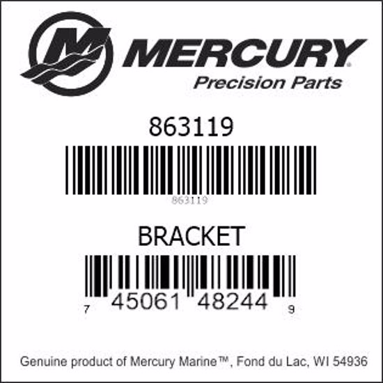 Bar codes for Mercury Marine part number 863119