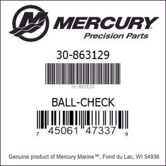 Bar codes for Mercury Marine part number 30-863129
