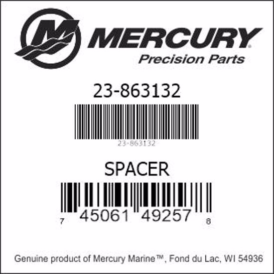 Bar codes for Mercury Marine part number 23-863132