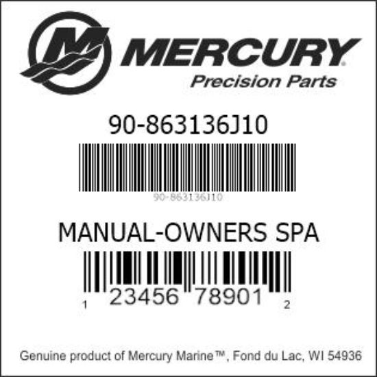 Bar codes for Mercury Marine part number 90-863136J10