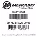 Bar codes for Mercury Marine part number 90-8631601