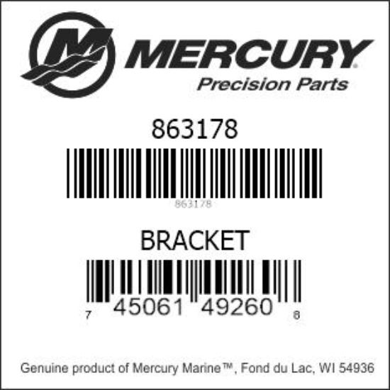 Bar codes for Mercury Marine part number 863178