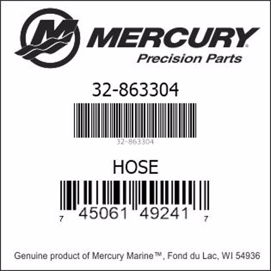 Bar codes for Mercury Marine part number 32-863304
