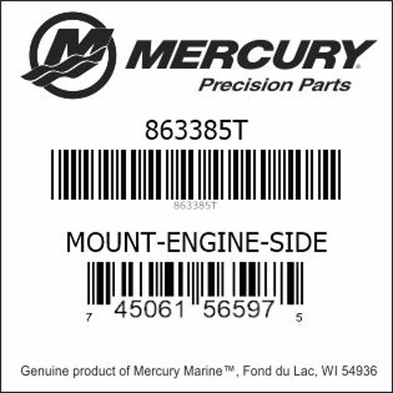 Bar codes for Mercury Marine part number 863385T