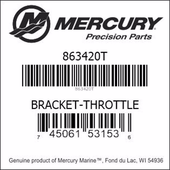 Bar codes for Mercury Marine part number 863420T
