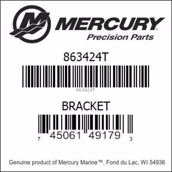 Bar codes for Mercury Marine part number 863424T