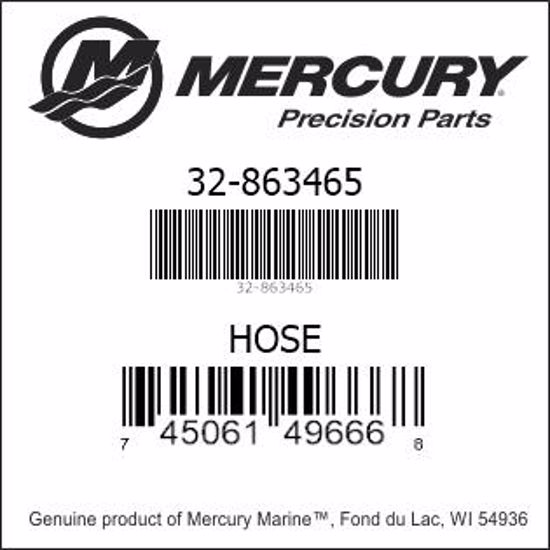 Bar codes for Mercury Marine part number 32-863465
