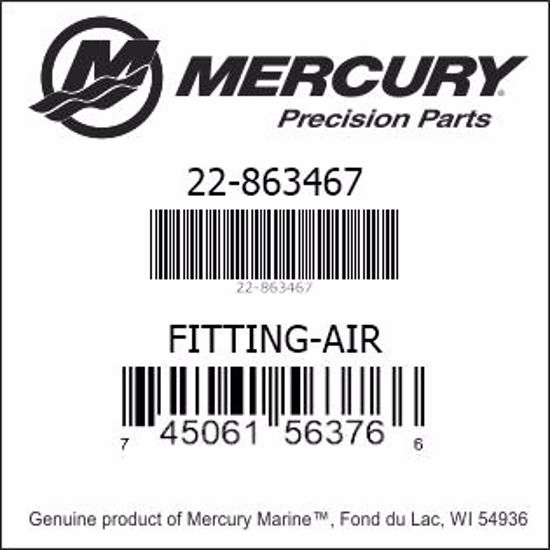 Bar codes for Mercury Marine part number 22-863467