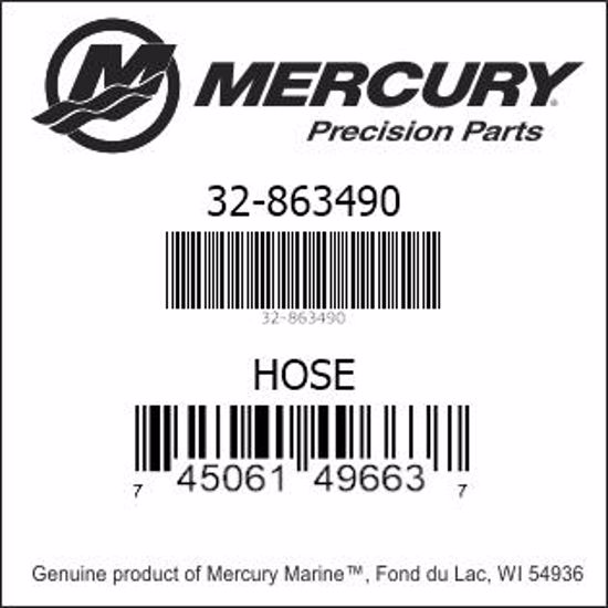 Bar codes for Mercury Marine part number 32-863490