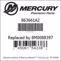 Bar codes for Mercury Marine part number 863661A2
