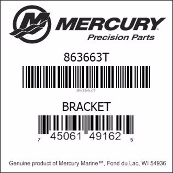 Bar codes for Mercury Marine part number 863663T
