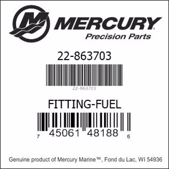 Bar codes for Mercury Marine part number 22-863703