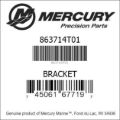 Bar codes for Mercury Marine part number 863714T01