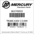 Bar codes for Mercury Marine part number 863745R03