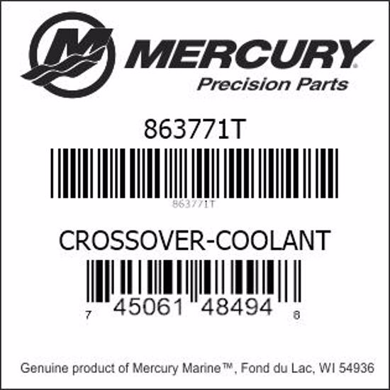 Bar codes for Mercury Marine part number 863771T
