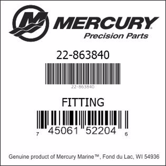 Bar codes for Mercury Marine part number 22-863840