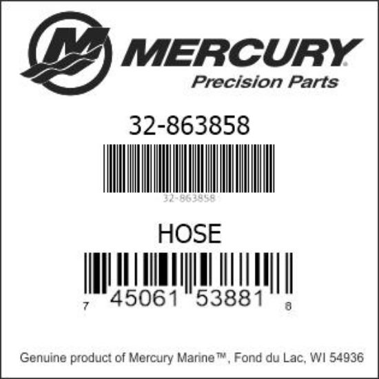 Bar codes for Mercury Marine part number 32-863858