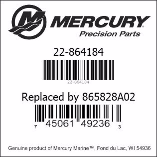 Bar codes for Mercury Marine part number 22-864184