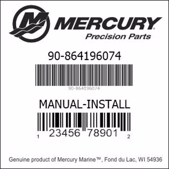 Bar codes for Mercury Marine part number 90-864196074