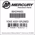 Bar codes for Mercury Marine part number 864244A01