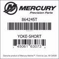 Bar codes for Mercury Marine part number 864245T