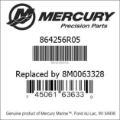Bar codes for Mercury Marine part number 864256R05