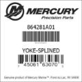 Bar codes for Mercury Marine part number 864281A01