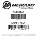 Bar codes for Mercury Marine part number 864281A2
