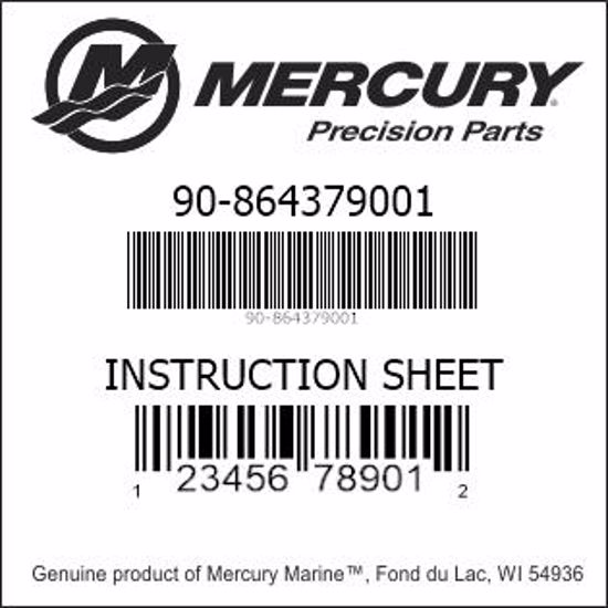 Bar codes for Mercury Marine part number 90-864379001