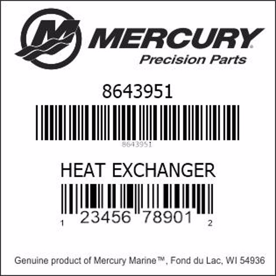 Bar codes for Mercury Marine part number 8643951