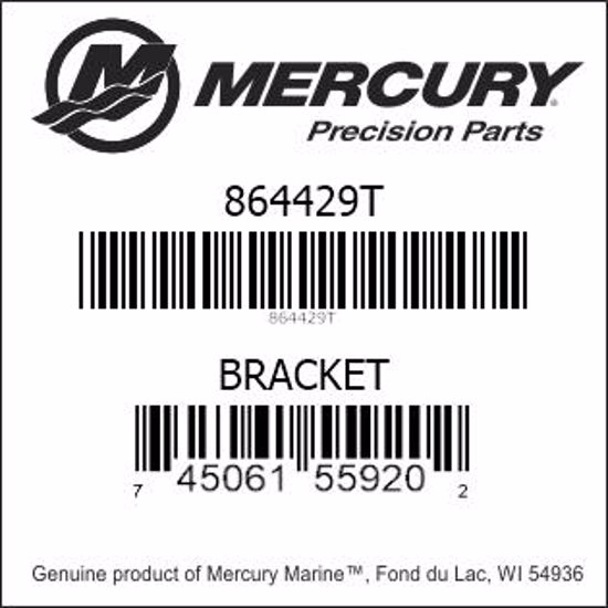 Bar codes for Mercury Marine part number 864429T