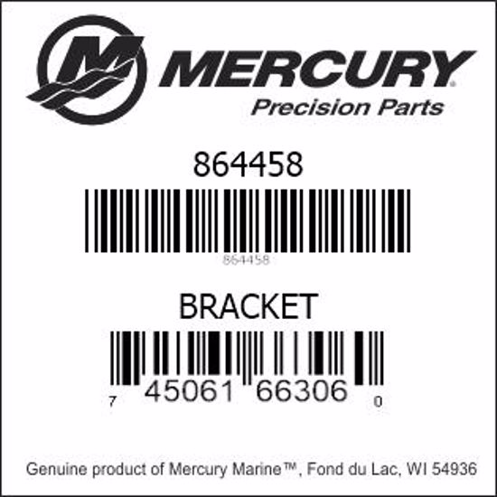 Bar codes for Mercury Marine part number 864458