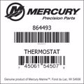 Bar codes for Mercury Marine part number 864493