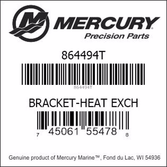 Bar codes for Mercury Marine part number 864494T